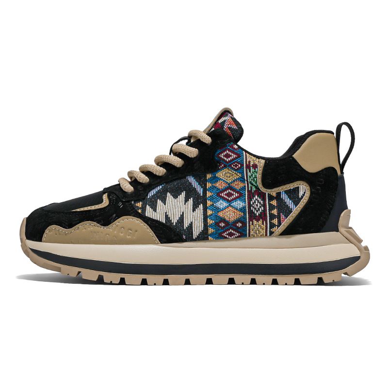 2024 Autumn/winter new men's shoes trend Fashion printed embroidery sports casual shoes comfortable platform shoes increase shoes for men QG12