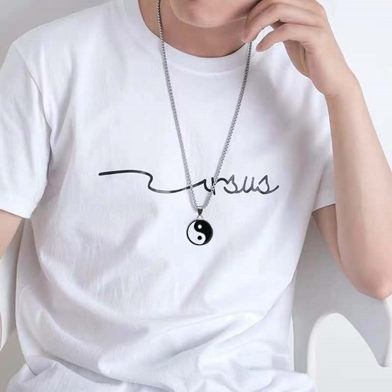  Chinese  Yin and Yang  five elements Gossip compass pendant necklace for the boy and girl Retro necklace