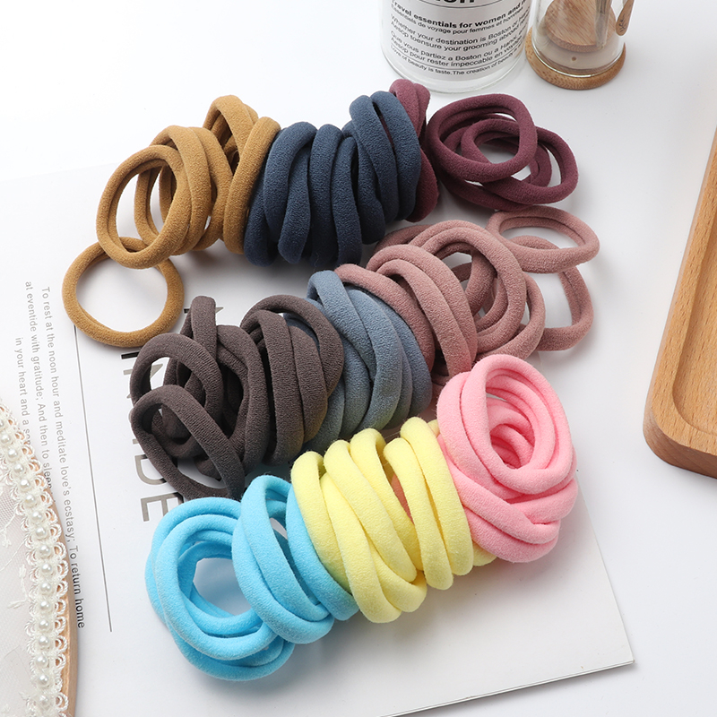 ZHUJIE-001 50Pcs Girls Nylon Rubber Bands Elastic Hair Bands Hair Accessories Children Ponytail Holder Headband Kids Ornaments Gift