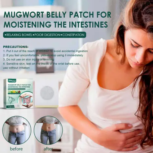 Mugwort Belly Patch, Natural Wormwood Belly Sticker, Moxa Hot Moxibustion Navel  Wormwood Sticker Moistening the Intestines