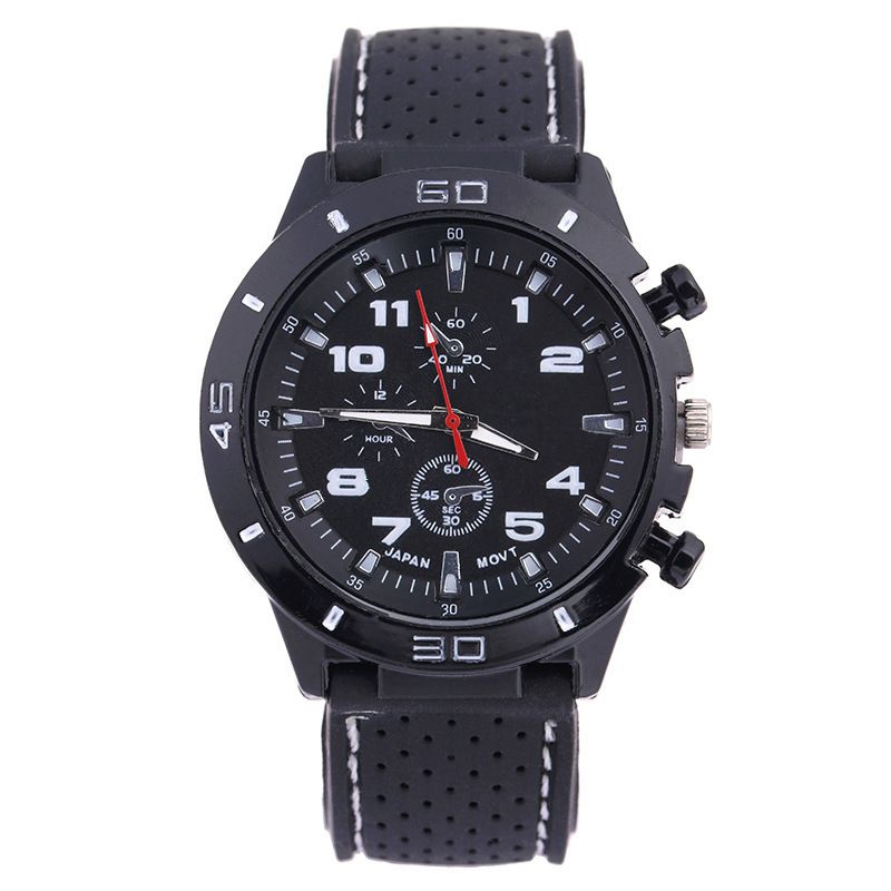 Popular fashion sports men's watch, car line strap, silicone student watch