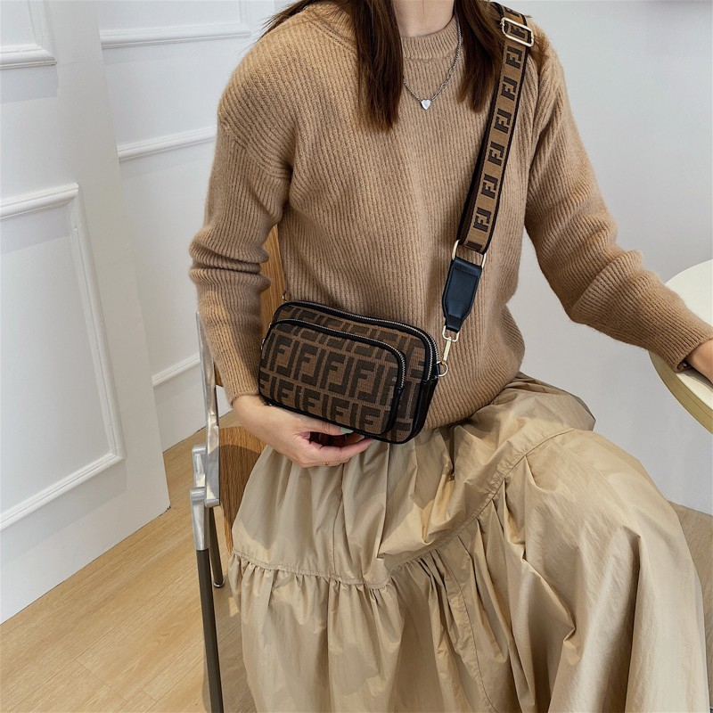 TGC&3061 Fashion Cross-body Bag the West Vintage Shoulder Bag Checkered Zipper Bag Women's Canvas