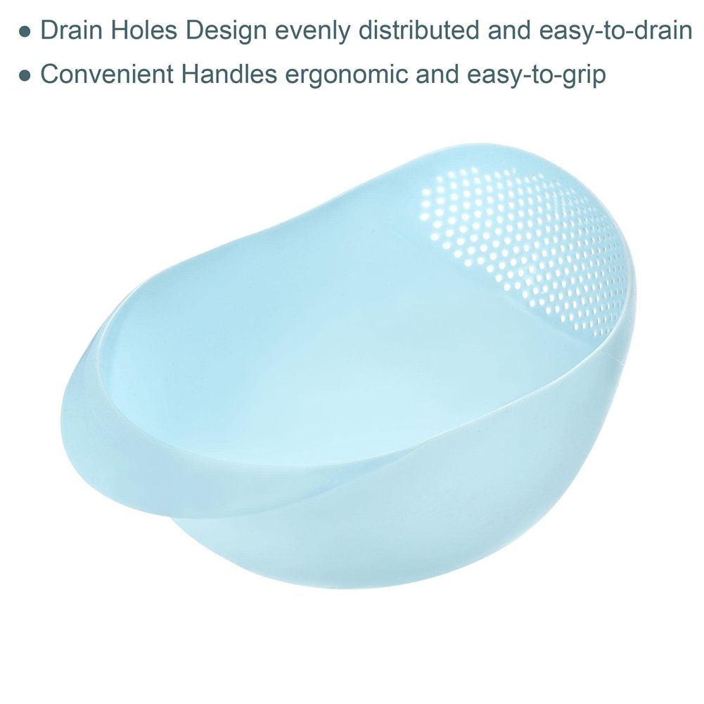 6602 Rice Wash Sieve, Rice Washer Strainers Colander Fruit Washing Bowl, Multipurpose Plastic Fruit Vegetables Drain Basket Kitchen Gadget