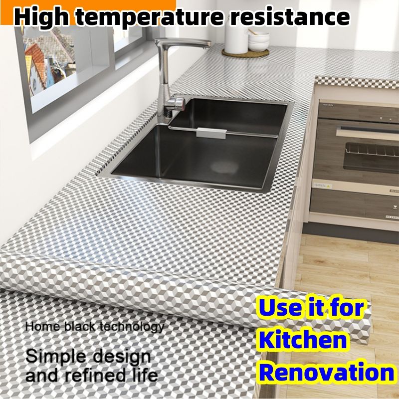 40*300CM length Wallpaper Self adhesive wallpaper, kitchen oil proof stickers CRRSHOP waterproof, moisture-proof, high-temperature resistant cabinet doors, stoves, aluminum foil, oil fume stickers, thickened