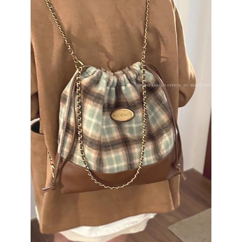 37485 Newest stylish ladies plaid fall bags mini cute women's backpacks fashion luxury handbags for women