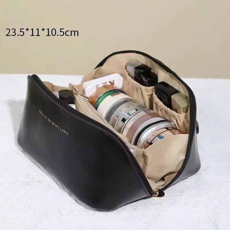 Large Capacity , PU Leather Waterproof, Portable Makeup Bag, Travel and Business Travel, Portable Toiletries Bags