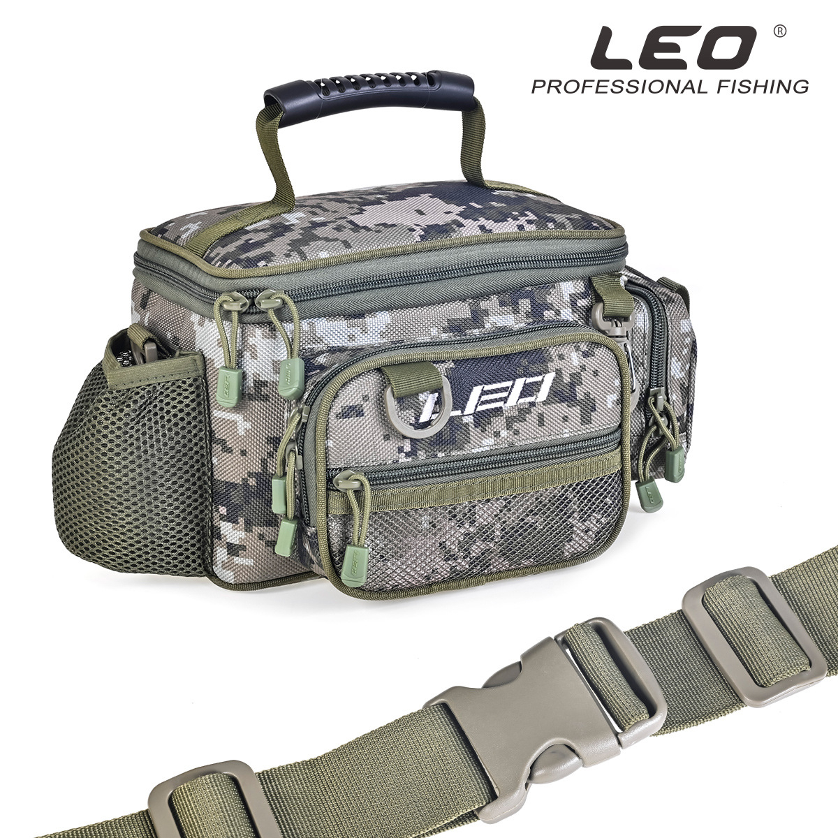 28164-GC Fishing Gear Backpack, Portable Fishing Gear Storage Bag, Waterproof Large-Capacity Outdoor One-Shoulder Travel Bag
