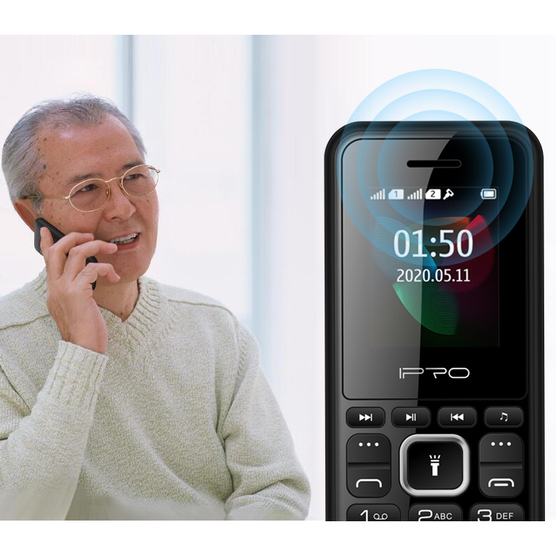 IPRO F184 1.77 Inch Multi Media Button Wireless FM 800mAh Battery Feature Bar Phone Mobile Phone Dual SIM Card  FM Torch  Cell Phone