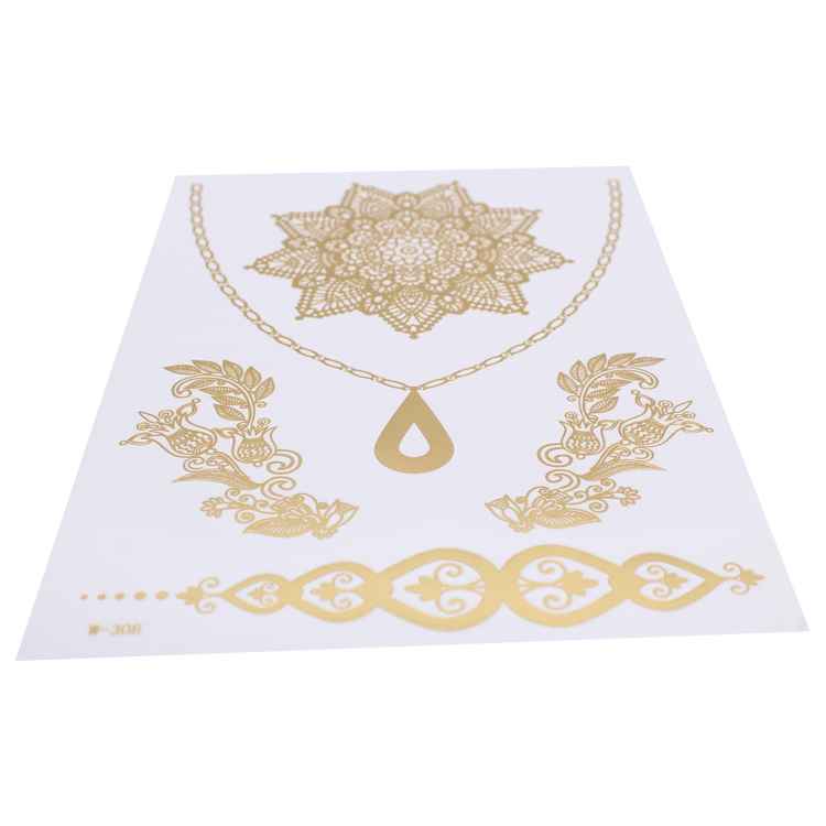 Tospino Metallic Temporary Tattoos Glitter Shimmer Designs Jewelry Tattoos for Women Teens Girls