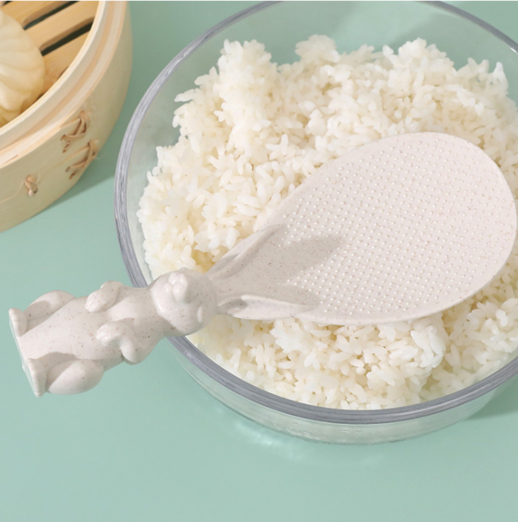 Household wheat straw rabbit spoon can be vertical rabbit rice shovel rice cooker rice spoon creative non-stick rice cartoon rice spoon