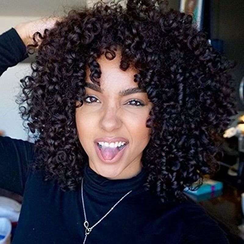 Wig European and American fashion African curly ladies wig headpiece Amazon to play foreigners short hair