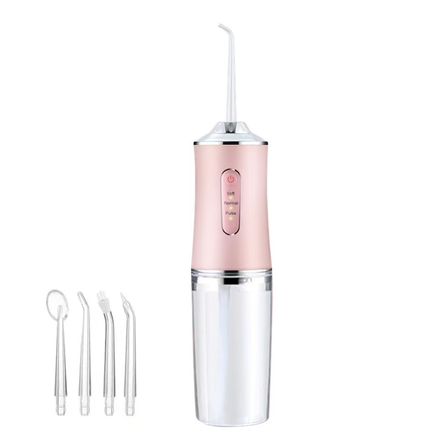 Water Dental Flosser Teeth Pick - Cordless Portable Floss Picks Rechargeable Travel Pik Irrigation Cleaner Waterproof Oral Irrigator Electric Flossing Machine for Home Teeth Cleaning  pink  