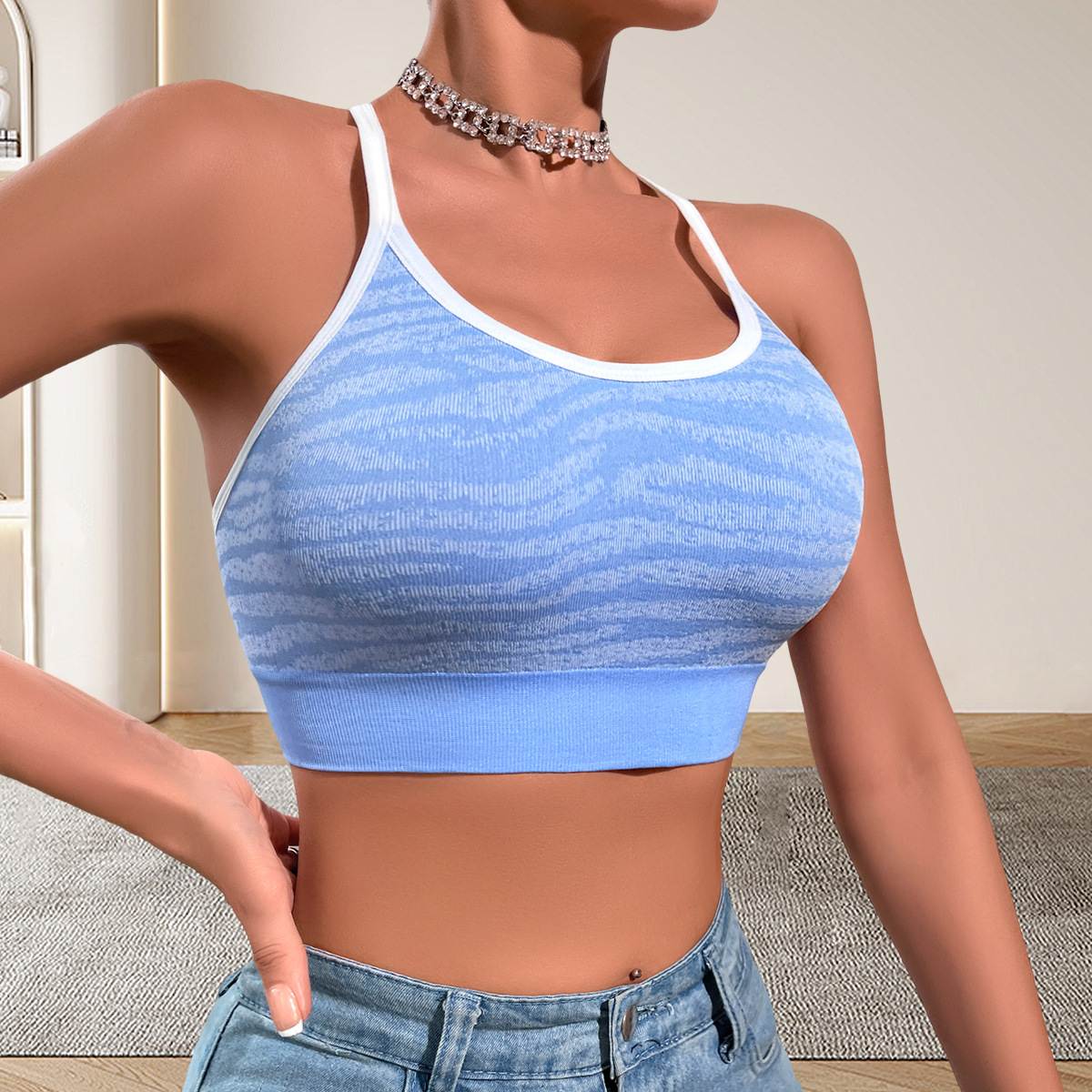 L0056 Women Seamless Sports Camisole Top Female Breathable Brassiere Wireless New Fashion Athletic Vest Gym Crop Top Sexy Lingerie