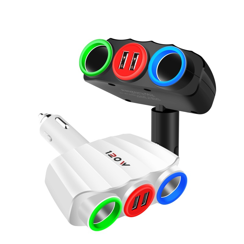 Car Charger One-to-two Cigarette Lighter Multifunctional USB Car Charger Converter