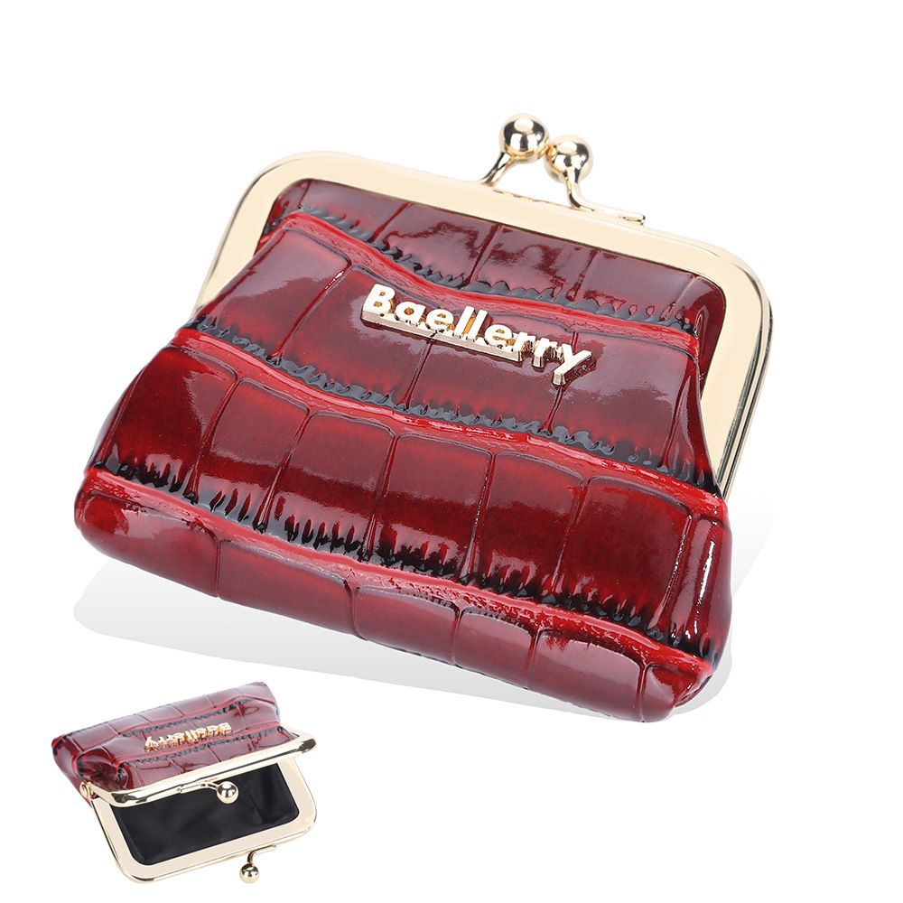 2376 Women's New Metal Toggle Clip Wallet Glossy Crocodile Pattern Wallet