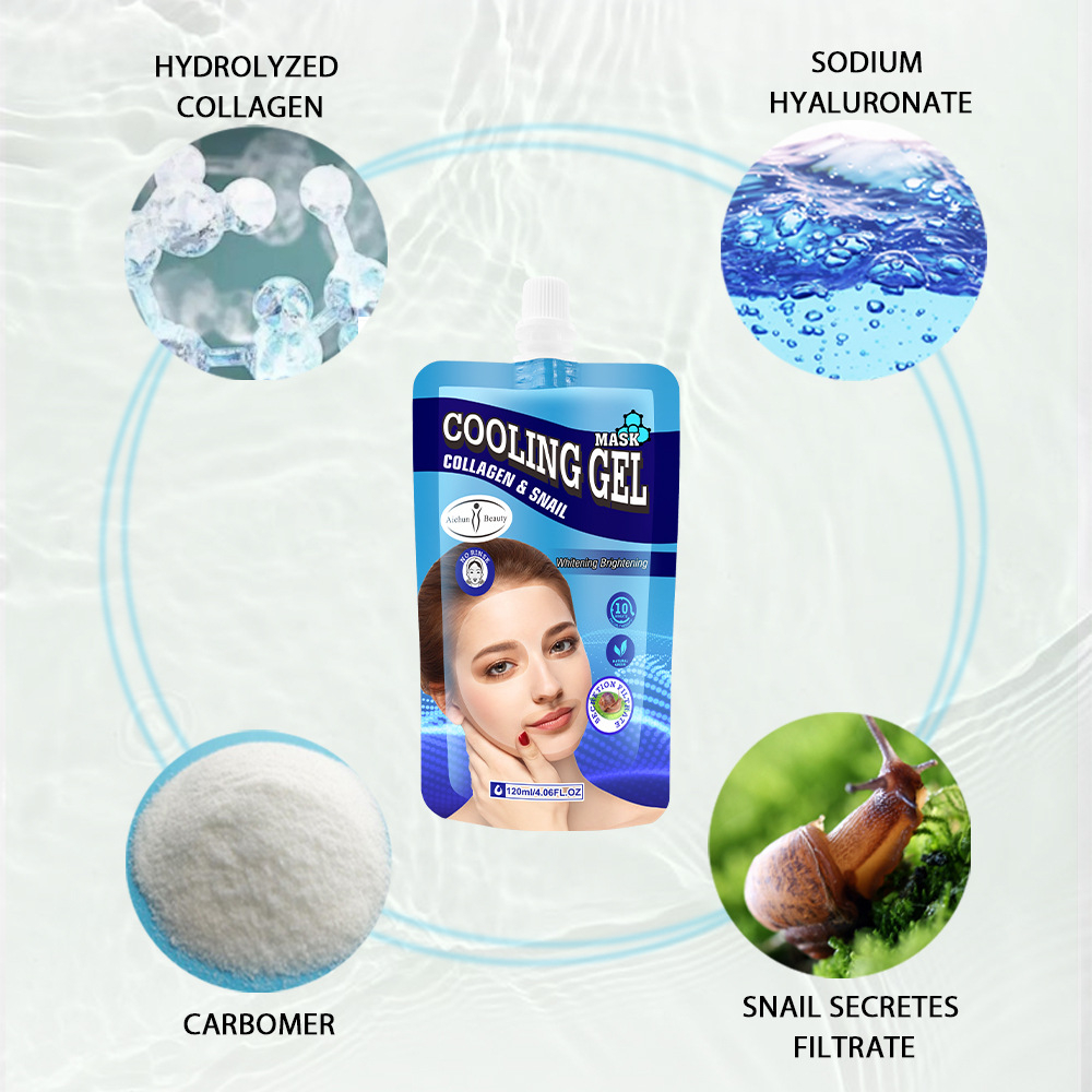 Collage & snail sleep mask cooling gel mask moisturizing brightening for all skin types