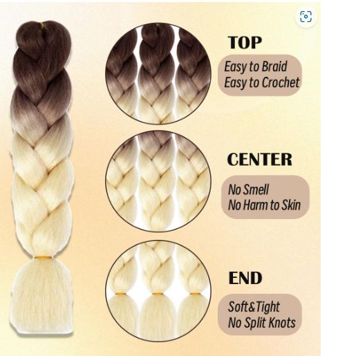 Obaasima Strands OS Ombre Braiding Hair 82" BY39 For Braid And Rasta / Brown / Blonde