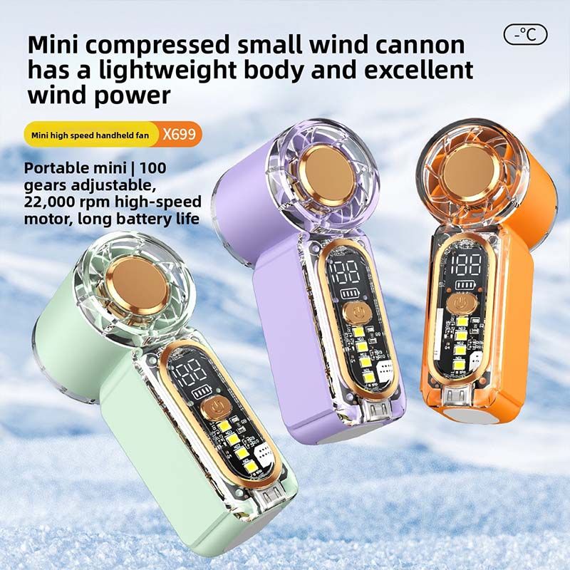 High wind portable pocket fan, mini handheld fan, powerful high-speed small fan