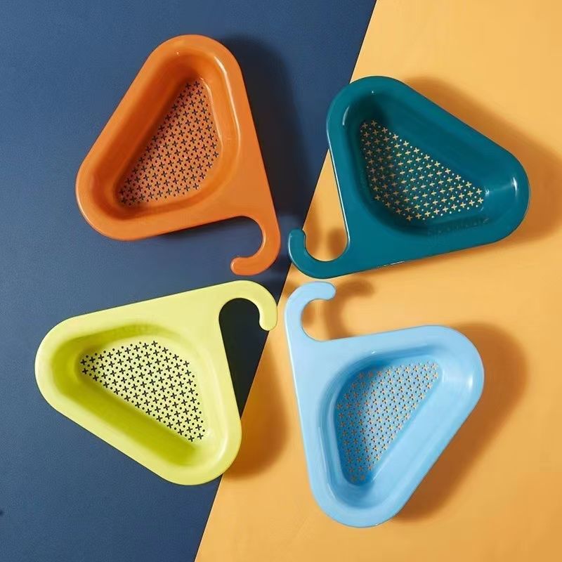 AUNONT Sink swan drain blue seamless creative multifunctional dry and wet separation plastic vegetable washing pool filter basket drain rack