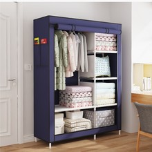 Simple multifunctional dustproof cloth closet bedroom closet assembly storageBlue