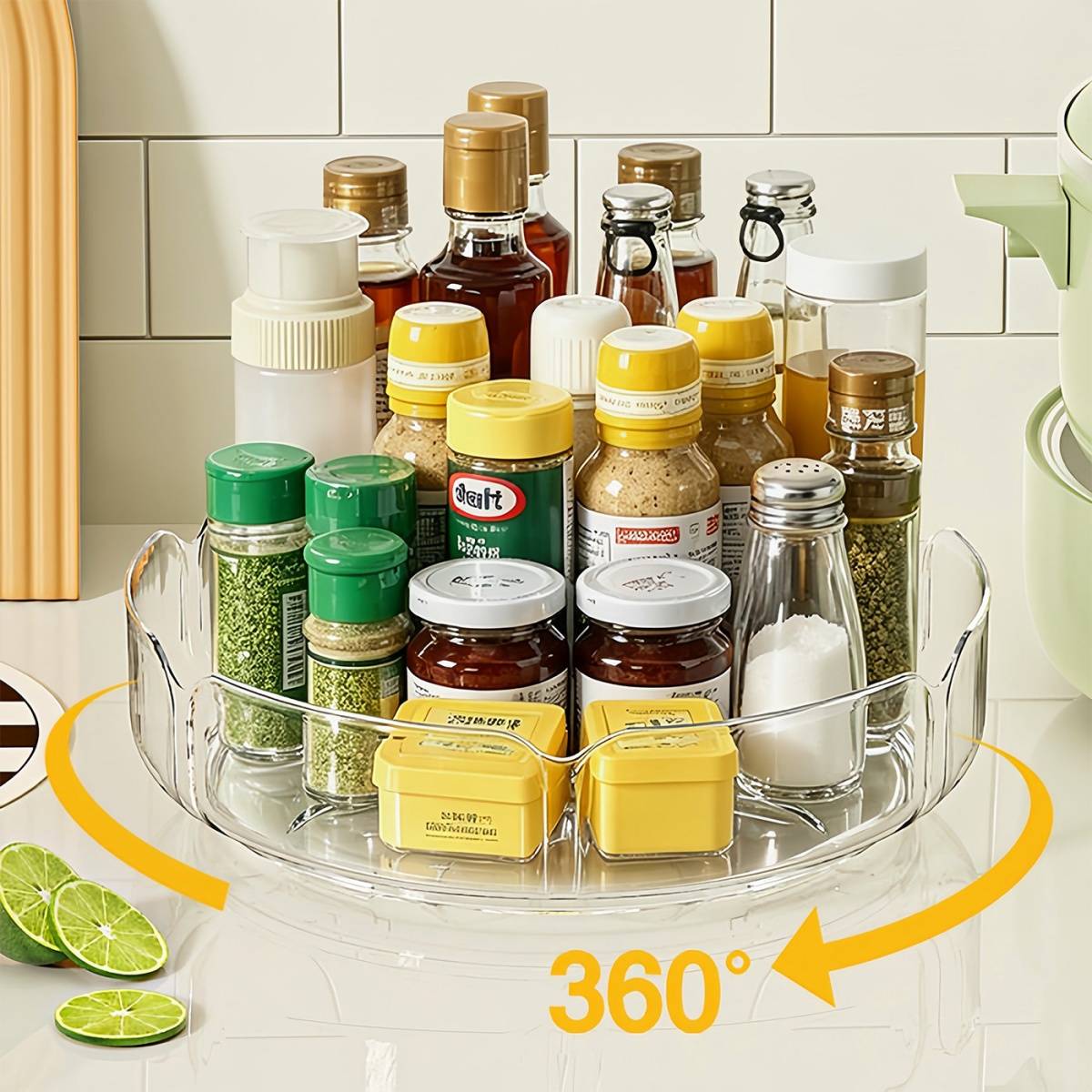 Durable Household Spice Storage Rack, made of premium thickened plastic with smooth stain-resistant surface for easy cleaning. Non-slip base ensures stable placement and prevents item slipping