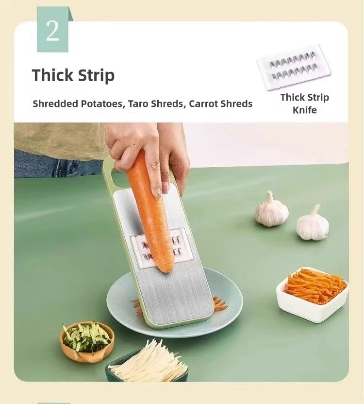 Multifunctional Vegetable Slicer knife, Chopper with 5 Interchangeable Blades,Vegetable cutter chopper