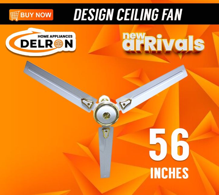 Delron DS56-10B Ceiling Fan - 56" - White