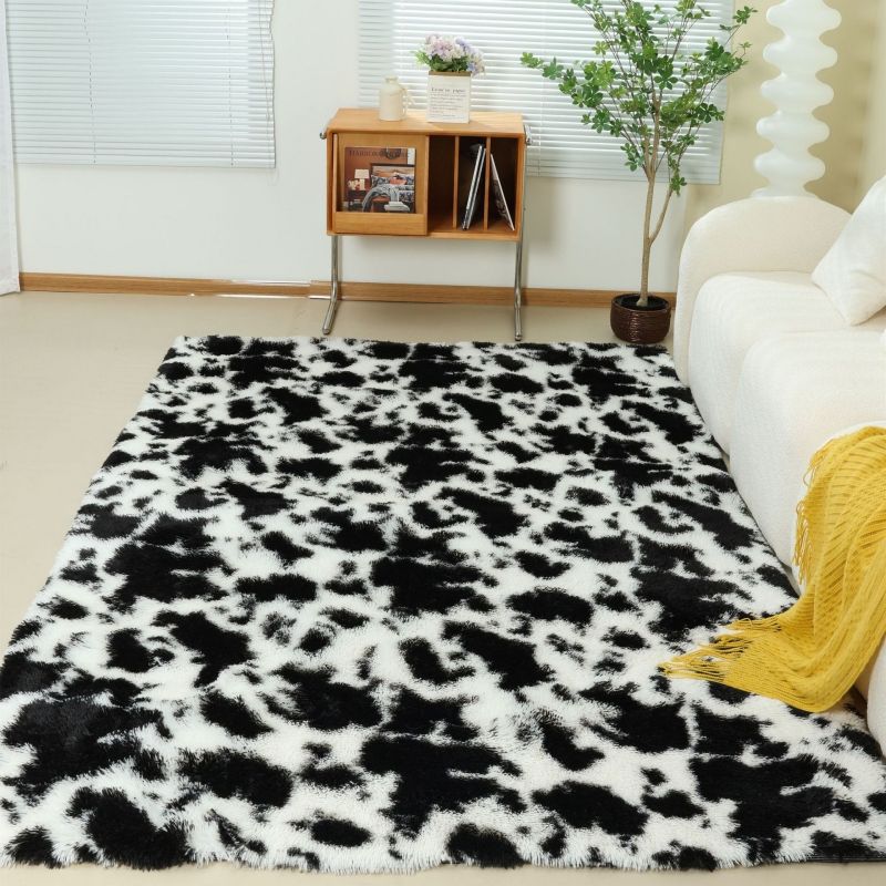 Large size 120*200cm Tie dye gradient plush carpet, living room, coffee table mat, bedside plush carpet, washable floor mat