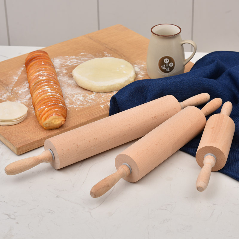 1036 Wooden Rolling Pin No Prints for Baking - Long Dough Roller for All Baking Needs