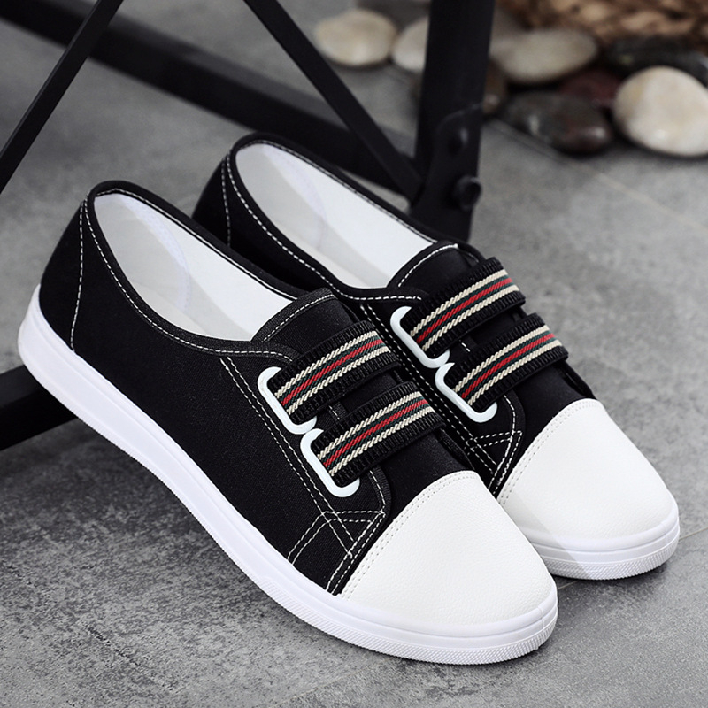 318 casual vulcanized shoes for women, canvas sneakers, non-slip solid breathable comfortable girls flat shoes