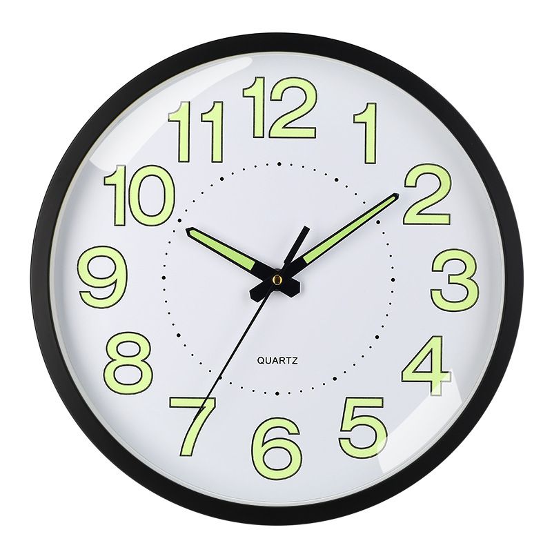 Wall Clock 12 inch 30cm luminous plastic silent wall clock creative bedroom living room minimalist luminous quartz clock CRRSHOP Night Glow Wall Clockcolor 17#   12inches