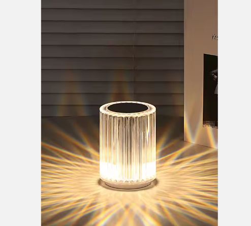 Bedroom Living Room Bedside Bar USB Charging Desk Lamp Acrylic Transparent Light Home Decoration Lighting Led Table Lamps