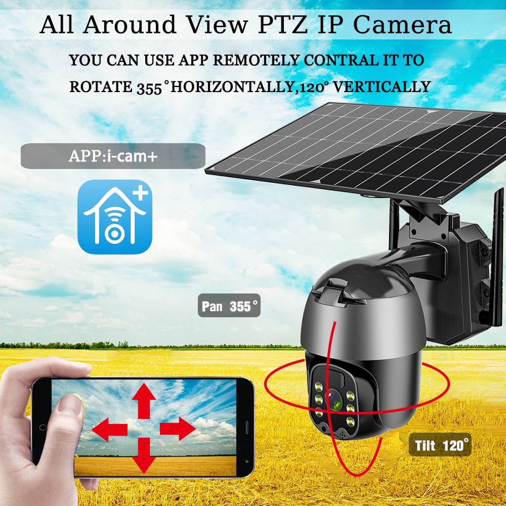 5MP 4G WiFi Solar Powered Camera Outdoor Security Protection CCTV 360 PTZ Smart Home Surveillance Kamera PIR Battery IP Cam