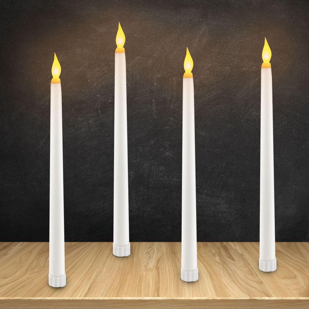 Not Remote Control Yellow Light Long Plastic Taper Candles,Not wax material 27 cm Remote Flameless Candles