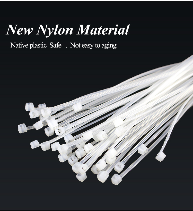 1000pcs/bag cable tie Self-locking plastic nylon tie White Organiser Fasten Cable Wire Cable Zip Ties