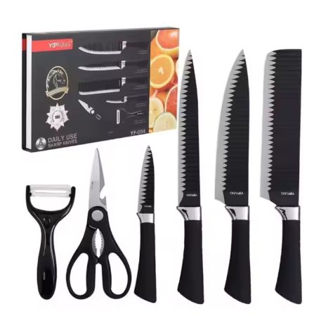 6PCS Kitchen Knives 2025 Hot Multifunction Stainless Steel Sharp Blade 6pcs Non-Stick Knives Set Accessories Fruit & Vegetable Tools
