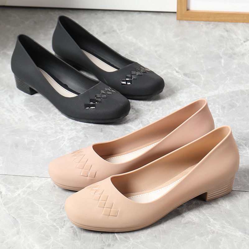 women's sandals, non-slip flat work shoes, elegant girls' single shoes, block heeled non-slip casual shoes