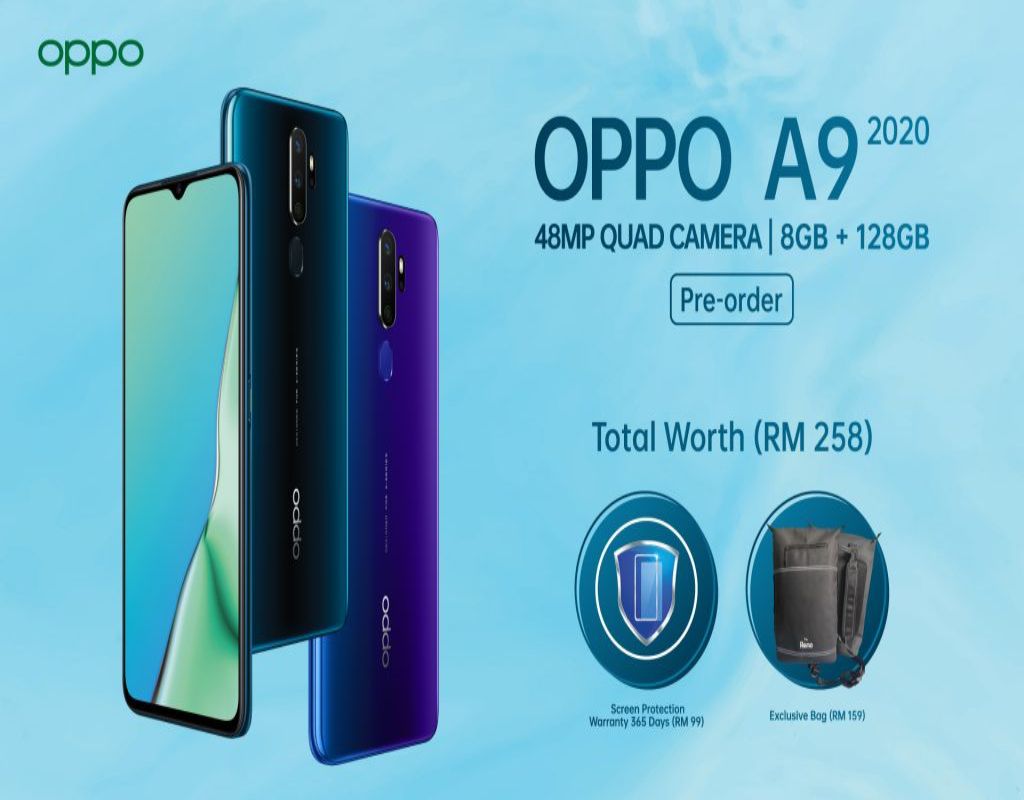 Oppo A9 Smart phone 99% New Discounted Price 4G+64G /128GB+6GB 6.49inch 60Hz LCD Display 48MP+16MP Rear Quad Camera 5000mAh 10W Fast Charge Fingerprint Unlock Mobile Phone Dual SIM Smartphones Feature Phones Free Accessories
