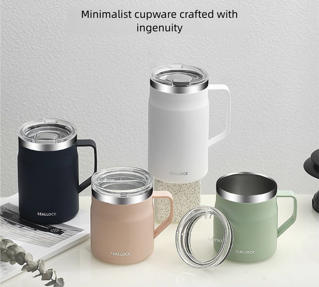 Ins Style Stainless Steel Coffee Cup Portable Insulated Water Cup Stainless Steel Cup Sealed with Lid Mark Cup Kitchen Dining Dinnerware Coffee Cups Mugs