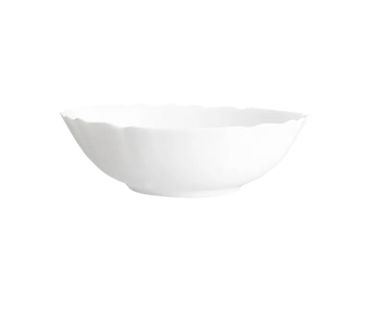 Pure white ceramic porcelain melamine bowl with pearl design rim salad bowl for Home.Restaurant.Bar.Hotel.Wedding - TC-117