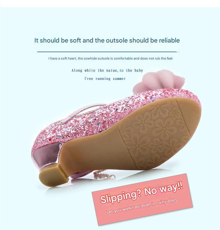 Dress Shoes Girls' High Heels Princess Shoes New Spring Autumn Children's Shoes Performance Shoes Girl's Crystal Shoes