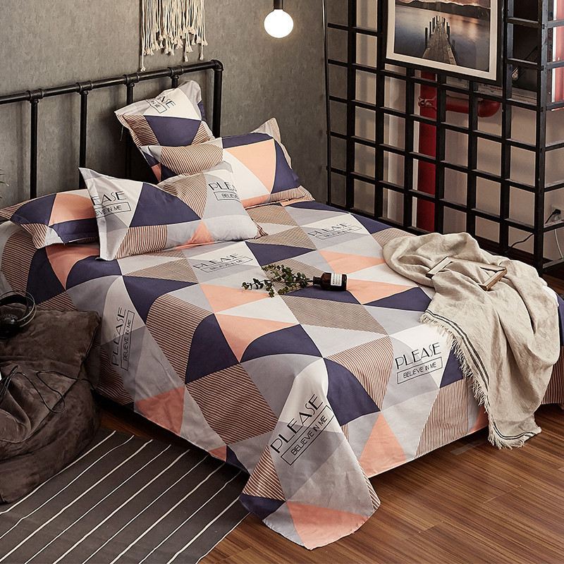 Bed Sheet Bedding 3-piece set CRRSHOP home Bed sheet + 2 pillowcases Skin friendly brushed bed sheets, pillowcases, single and double sets