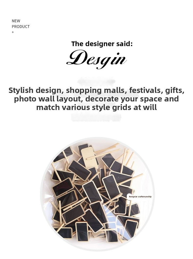 Mini chalkboard clip wooden display price tag sticky note clip mini photo clip small chalkboard