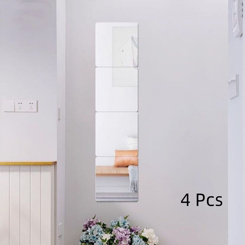 Unbreakable mirror 20*20cm,30*30cm Acrylic mirror wall stickers, self-adhesive full body mirrors, dressing mirror stickers CRRSHOP Wall stickable Soft mirror