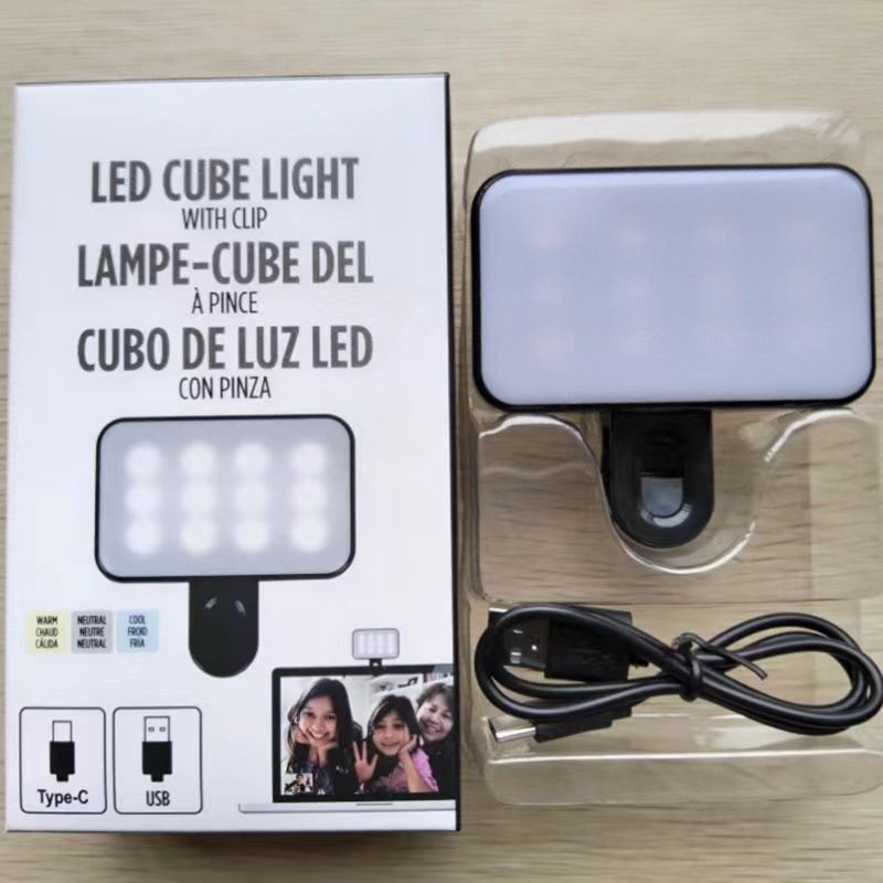 Mobile phone, computer, tablet, video conference, fill light, live stream, selfie, photo clip, dual color warm lightMini fill light