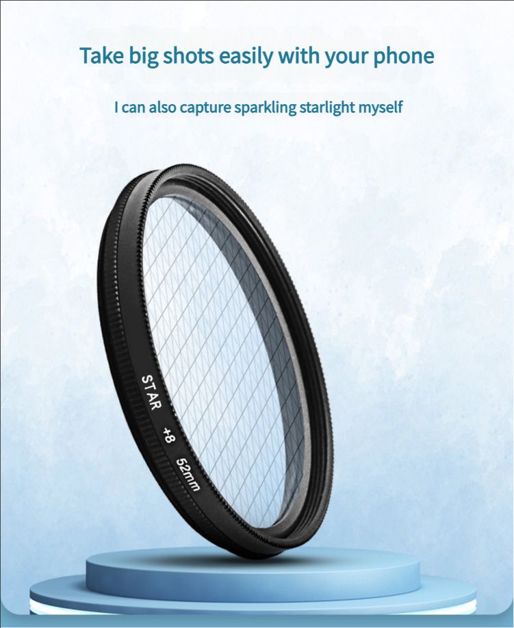 52mm Mobile Phone Photography Polarizing Filter (CPL) Clip - on, a Magic Tool for Eliminating Reflections and Providing High - Definition Filtering
6-line star filter