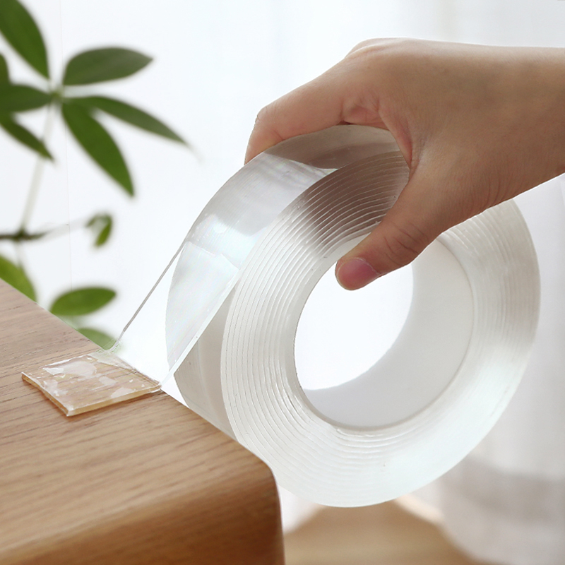 3m * 2cm Nano Tracsless Tape Double Sided Tape Transparent No Trace Reusable Waterproof Adhesive Tape Cleanable Home gekkotape