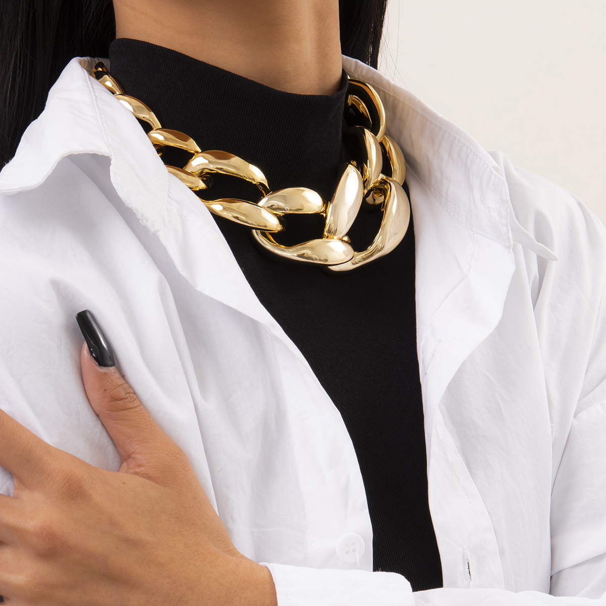 C03817 Big Chunky Plastic Hip Hop Irregular Chain Collar Necklace For Women Girls