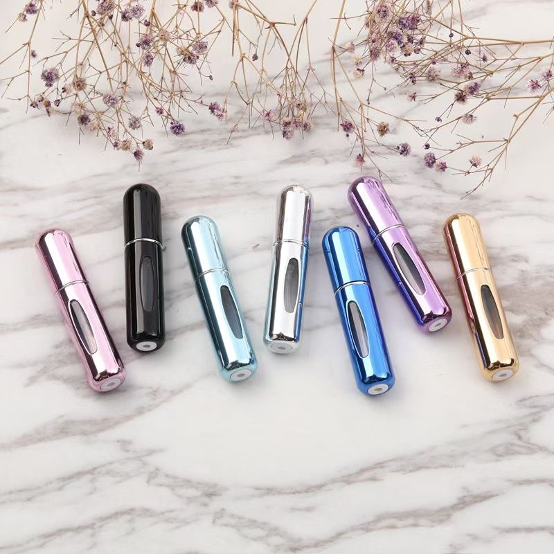 Refillble 5ml Refillable Mini Perfume Spray Bottle Aluminum Spray Atomizer Portable Travel Cosmetic Container Perfume Bottle