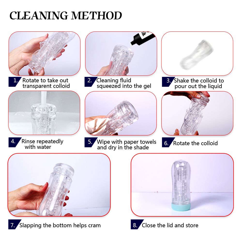 YY715 Manual/Automatic Sucking Extrusion Male Masturbators, Portable Transparent Pocket Pussy Stroker with Vagina Textured Blowjob Sex Toys Penis TPE Masturbation Sleeve for Men